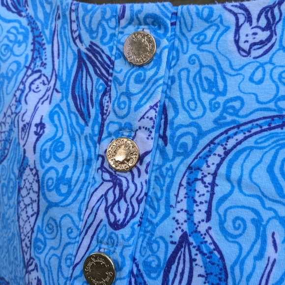 LILLY PULITZER Spa Blue Nice Tails Charlene Dress Women's Size Medium 3/4 Sleeve - Picture 9 of 13